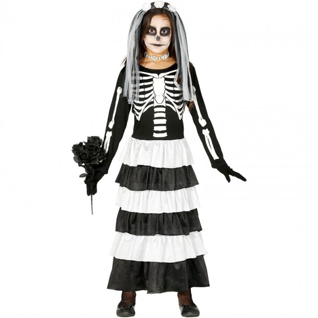 Disfraz de Novia Esqueleto para niña