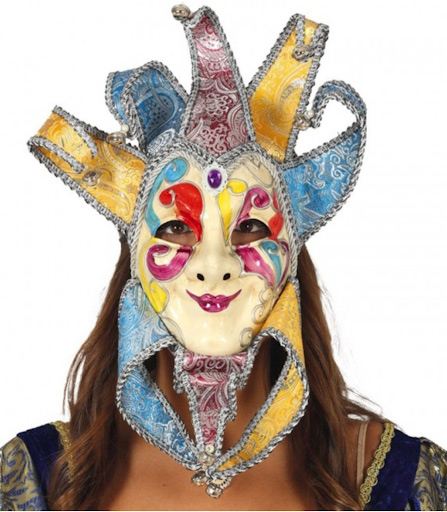 máscara veneciana con cascabeles