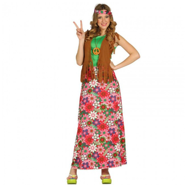 disfraz hippie largo mujer