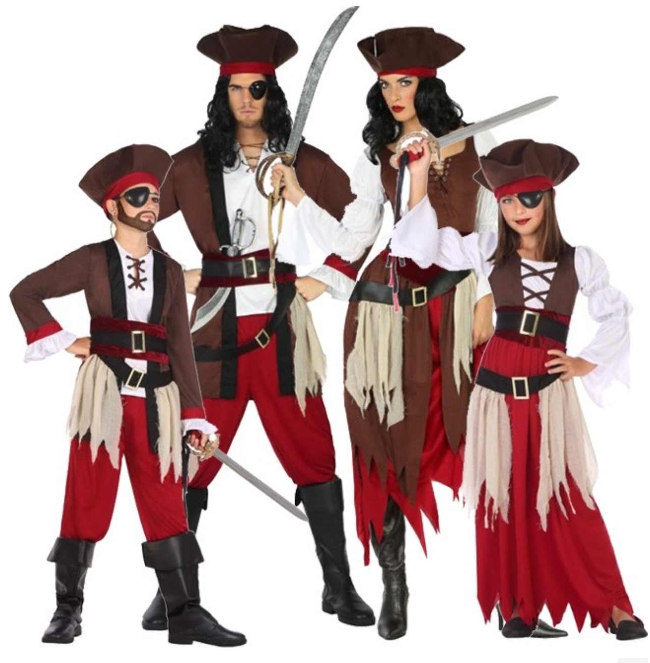 disfraz familia piratas del caribe