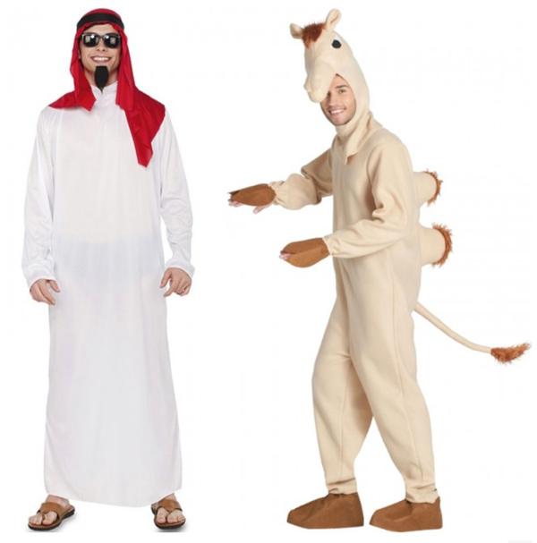 disfraz jeque árabe y camello