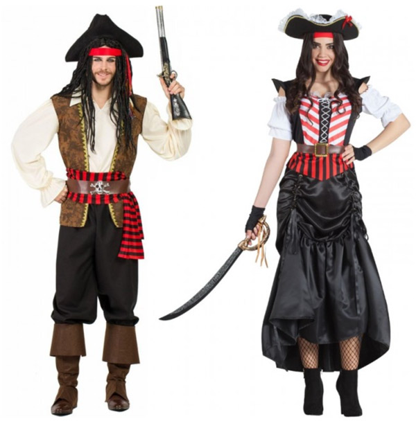 disfraz pareja piratas del caribe