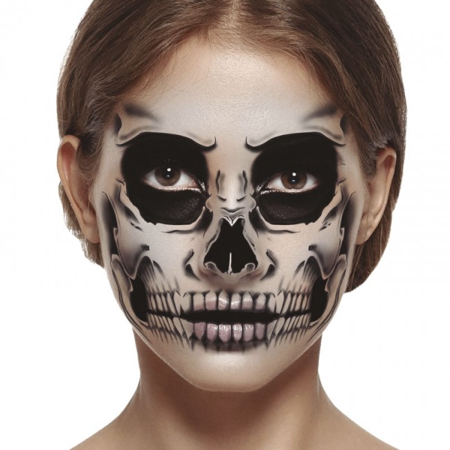tatuaje facial esqueleto