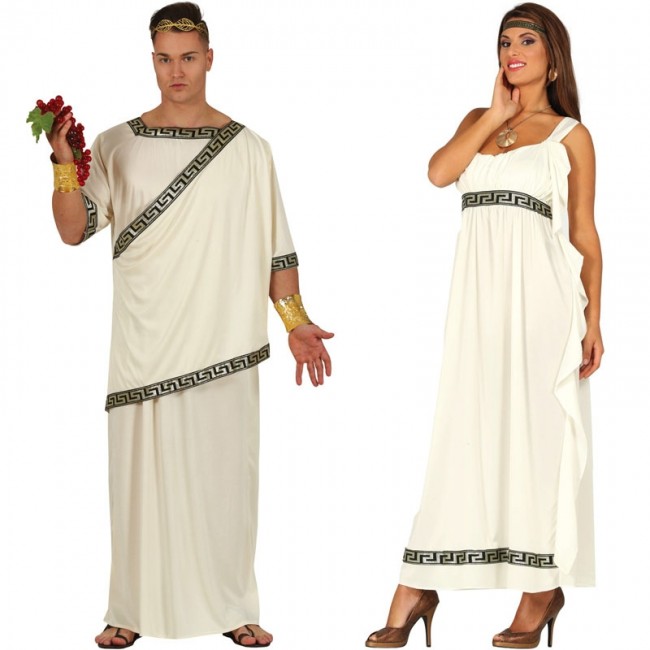 pareja disfraces griegos