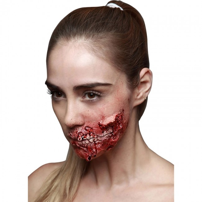 cicatriz zombie con latex