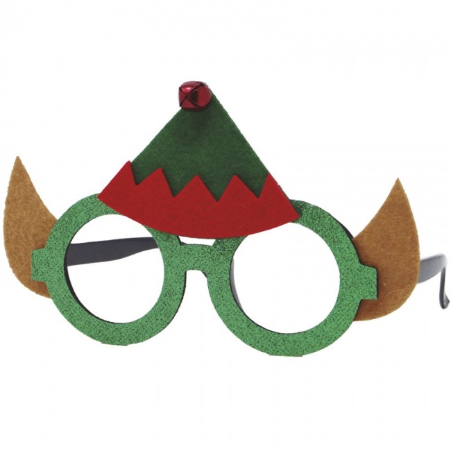 gafas de elfo de navidad