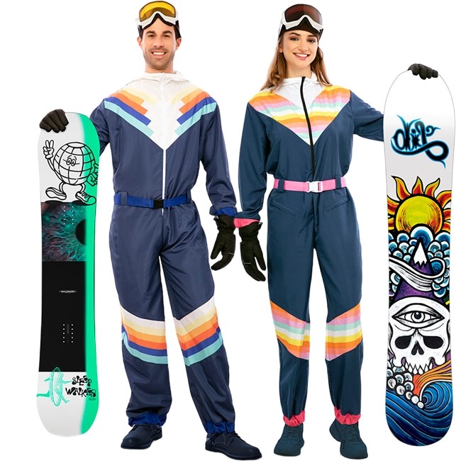 disfraz pareja esquiadores snowboard