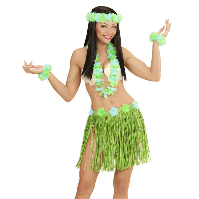 disfraz de hawaiana verde