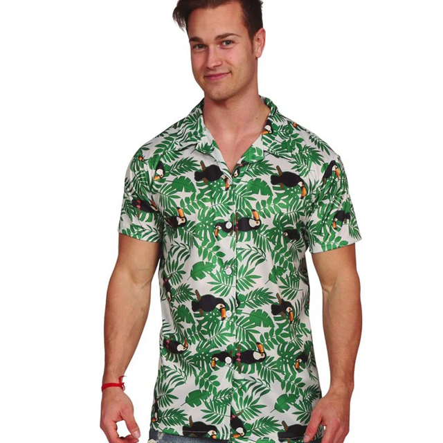 disfraz de camisa hawaiana de palmeras para hombre